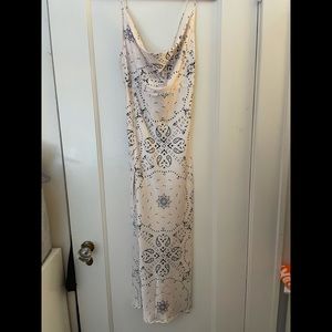 Lioness printed cowl neck maxi with slit